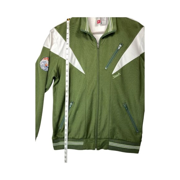 Y2K Quicksilver Jacket Green & White Track Full Zip Hoodless 2000s Size S/P - Picture 7 of 12